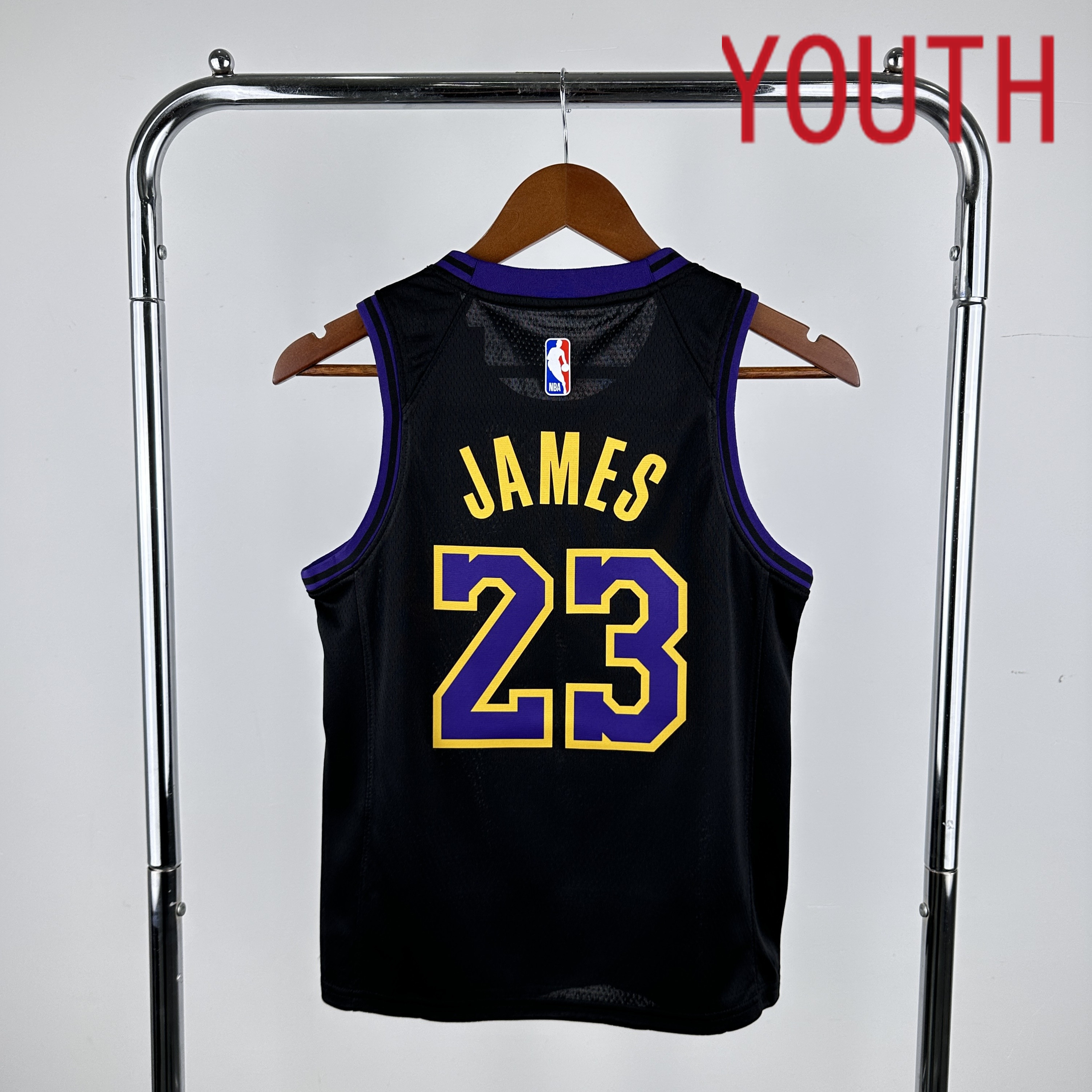 Youth Los Angeles Lakers #23 James Black City Edition Nike 2024 NBA Jersey->youth nba jersey->Youth Jersey